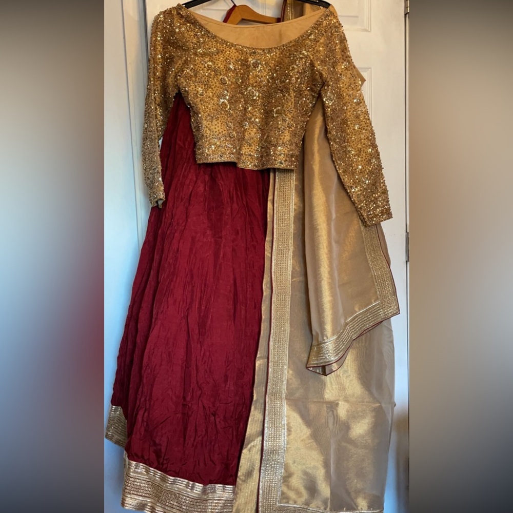 Gold Sequin lehanga choli